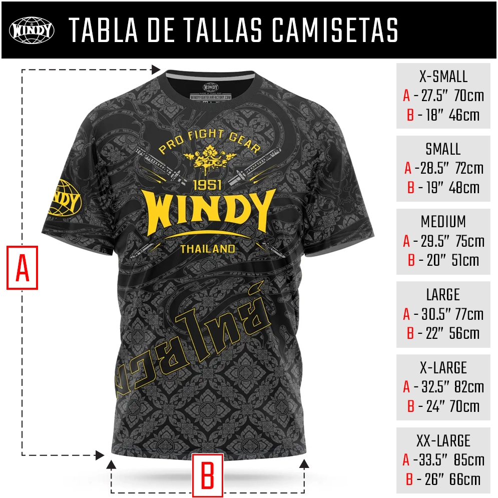 WINDY TABLA DE TALLAS CAMISETAS