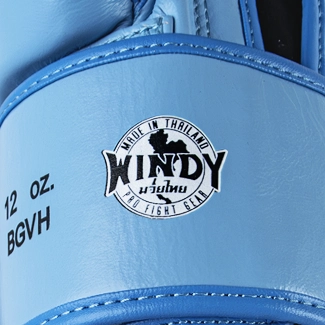 Etiqueta original del guante Windy azul claro