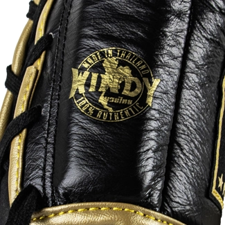 Etiqueta original del guante Windy con cordones negro con dorado