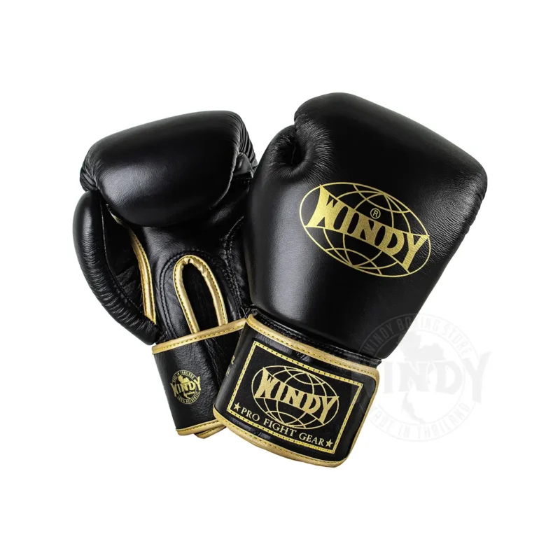 Guantes de boxeo Windy negro con dorado